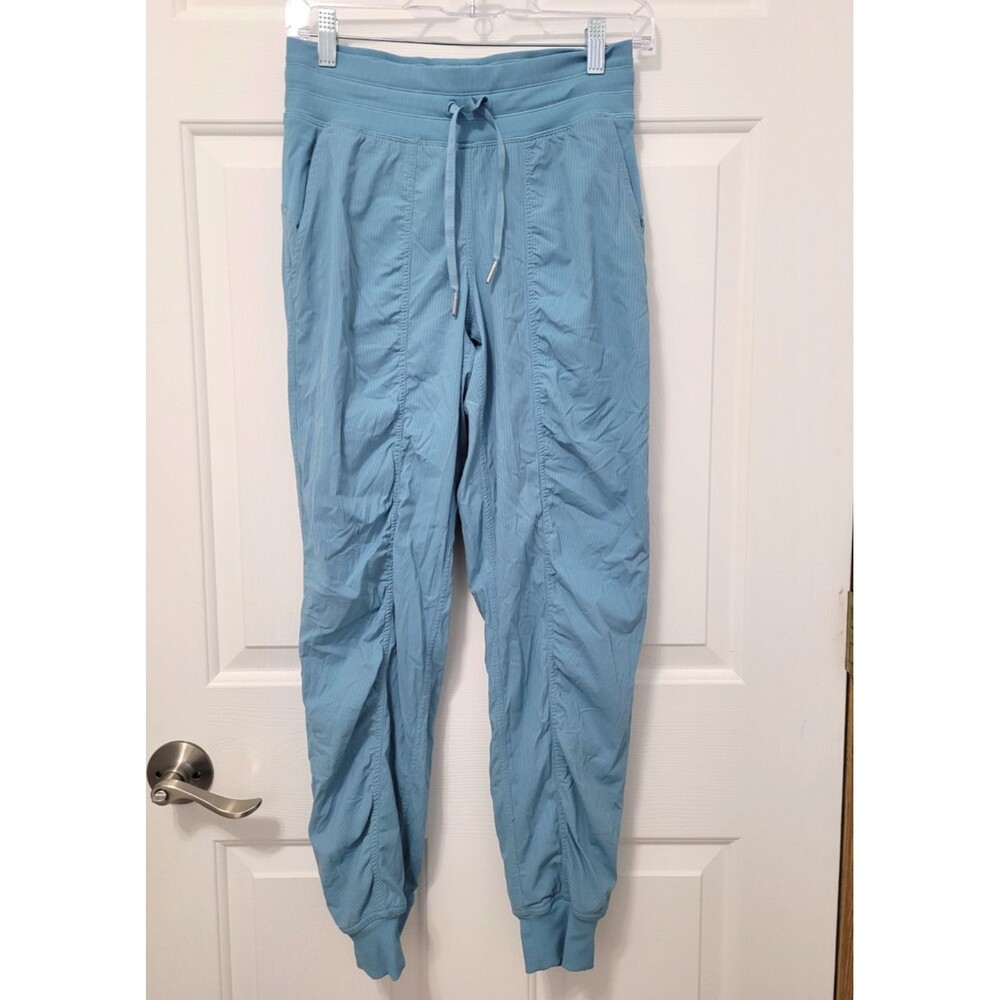 Lululemon Dance Studio Mid-Rise Jogger Size 4 Full Length Lt Blue Ruched W5ENPS